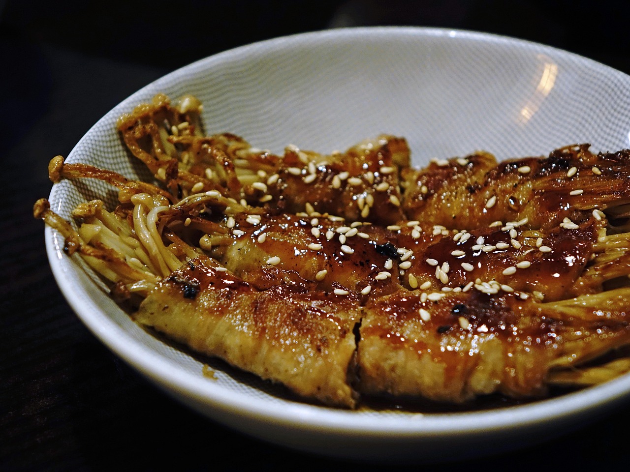 Grilled Chicken with Enoki Mushrooms