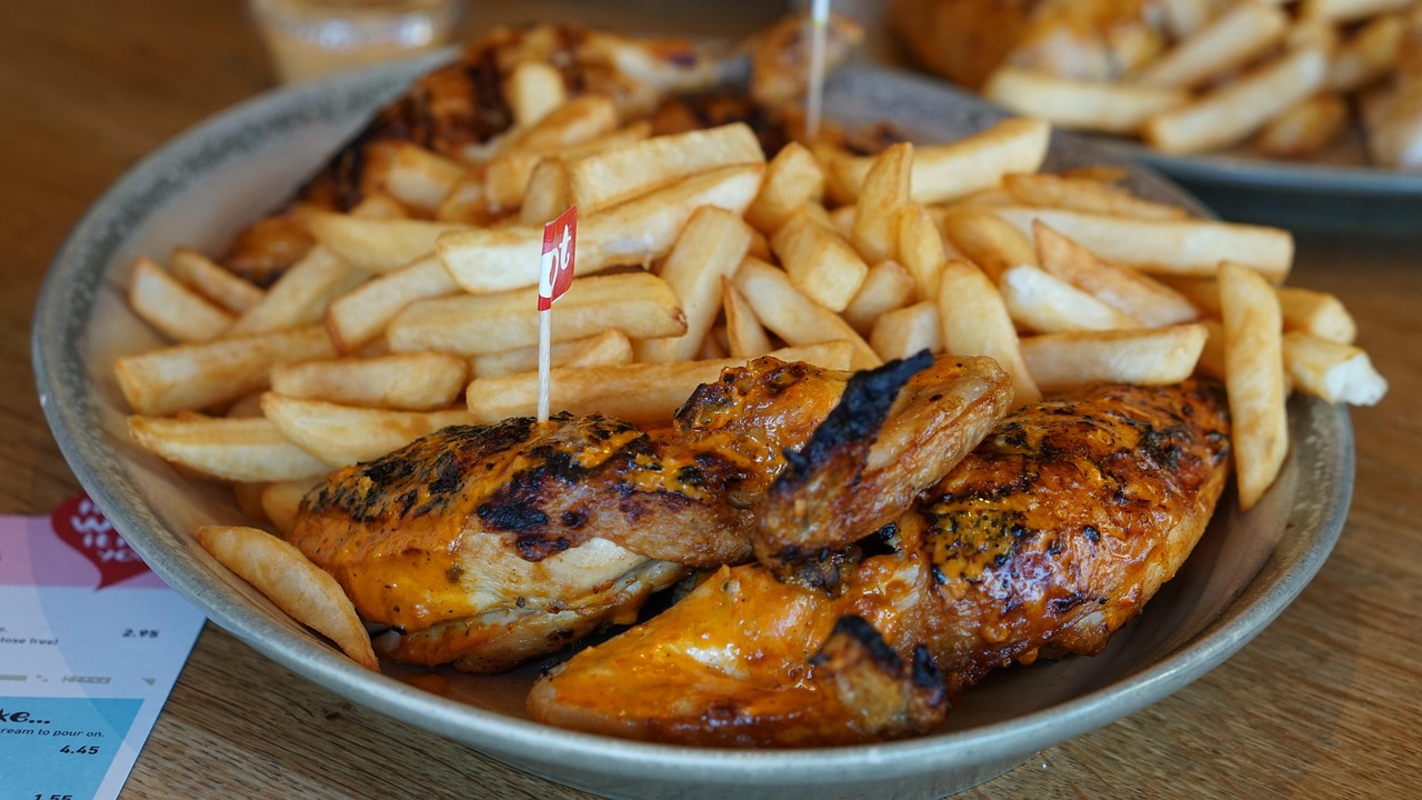 Grilled Chicken with French Fries