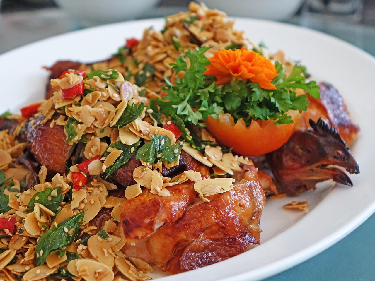 Grilled Chicken with Shrimp Paste and Peanuts
