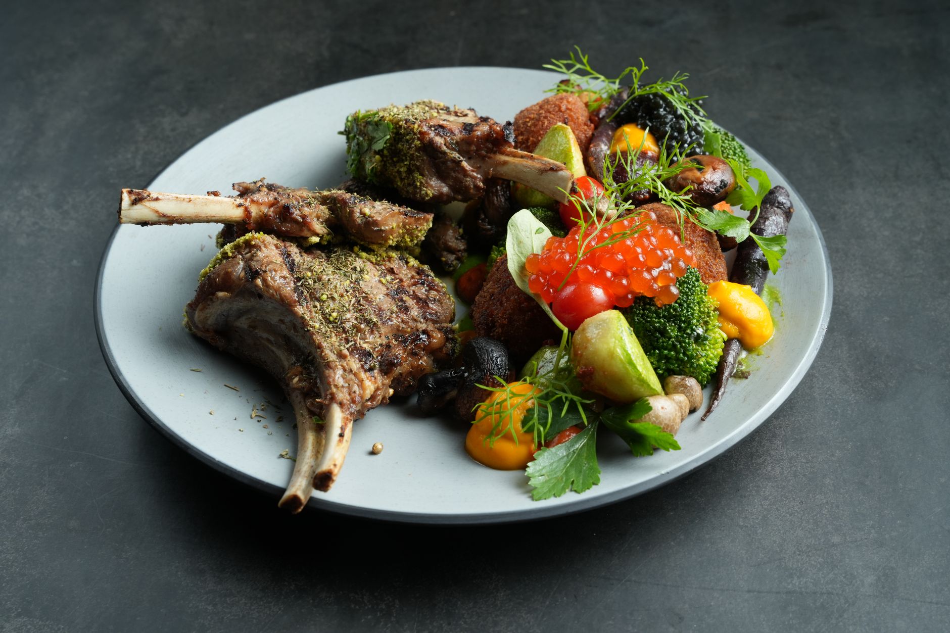 Grilled Lamb Chops with Vegetable Salsa