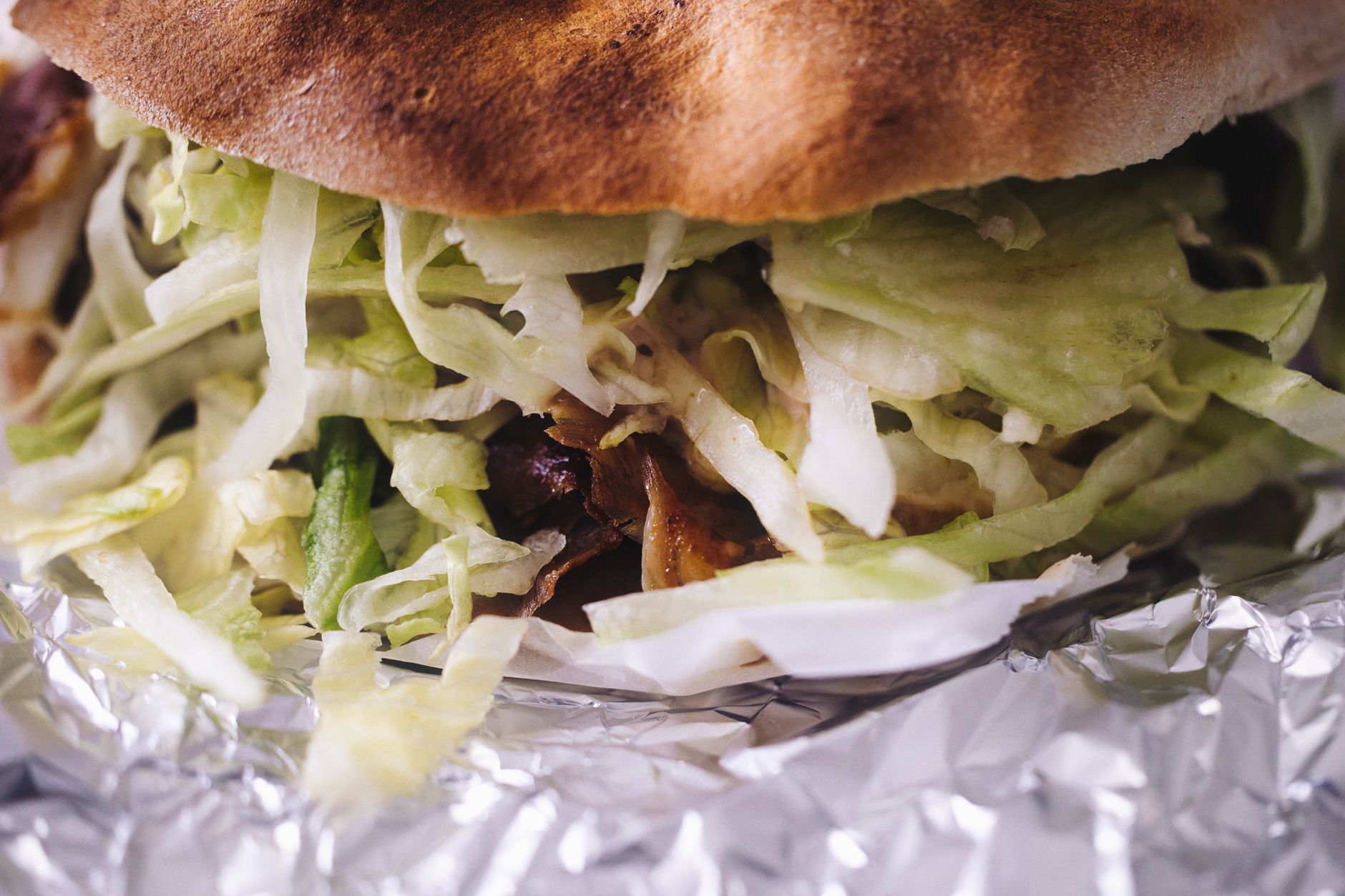 Grilled Meat Sandwich with Cabbage