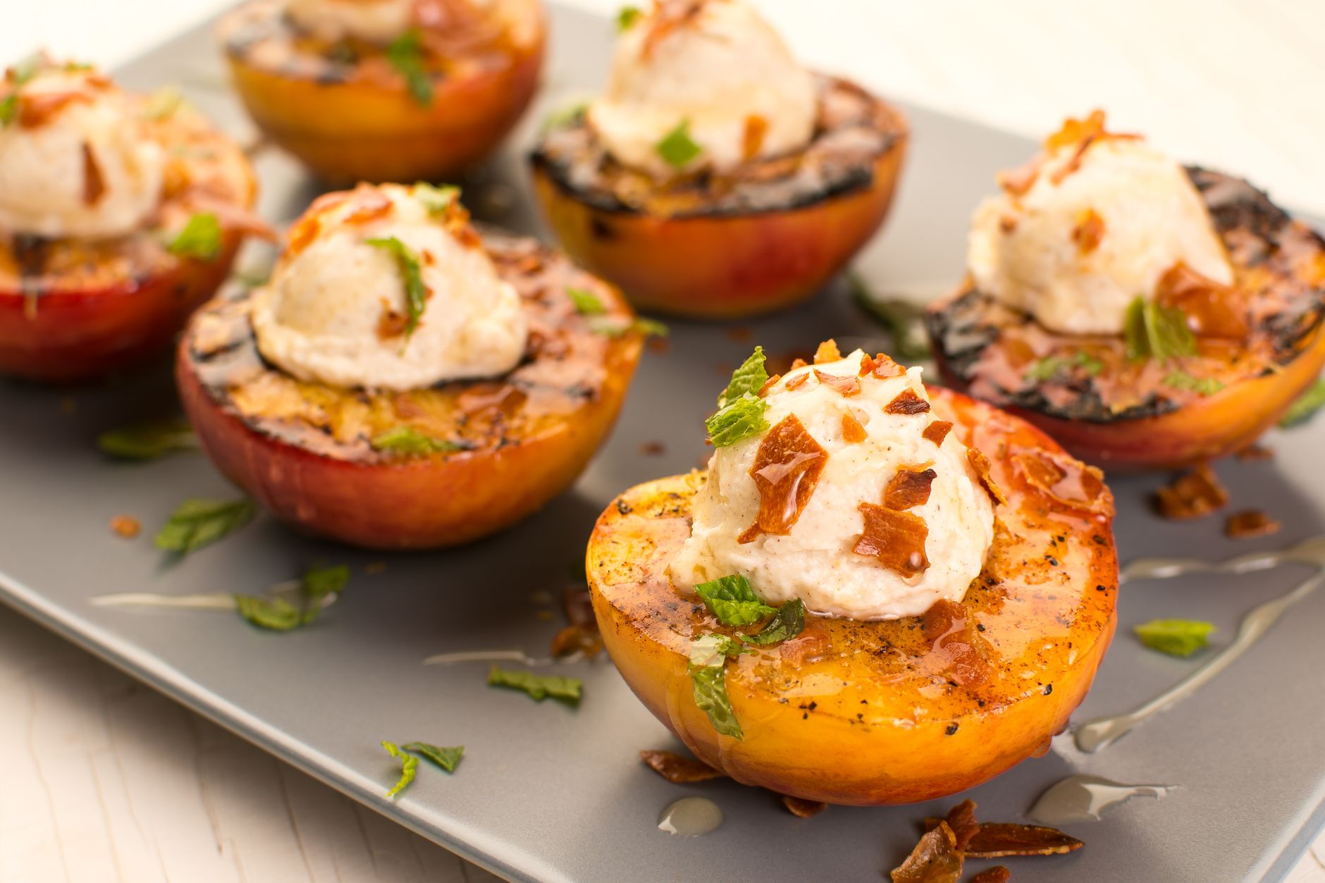 Grilled Pineapple with Cream Cheese and Candied Nuts