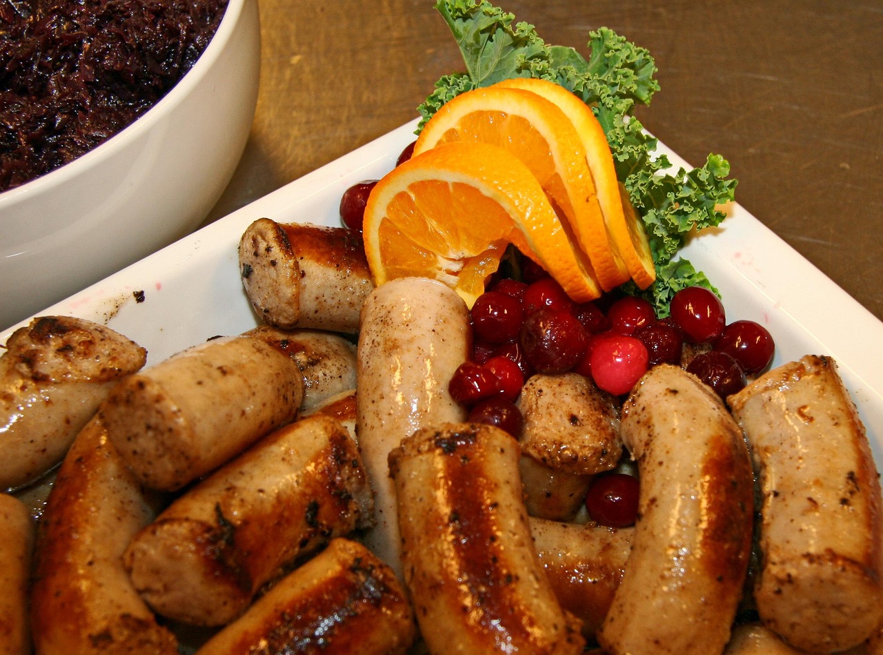 Grilled Sausages with Cranberries