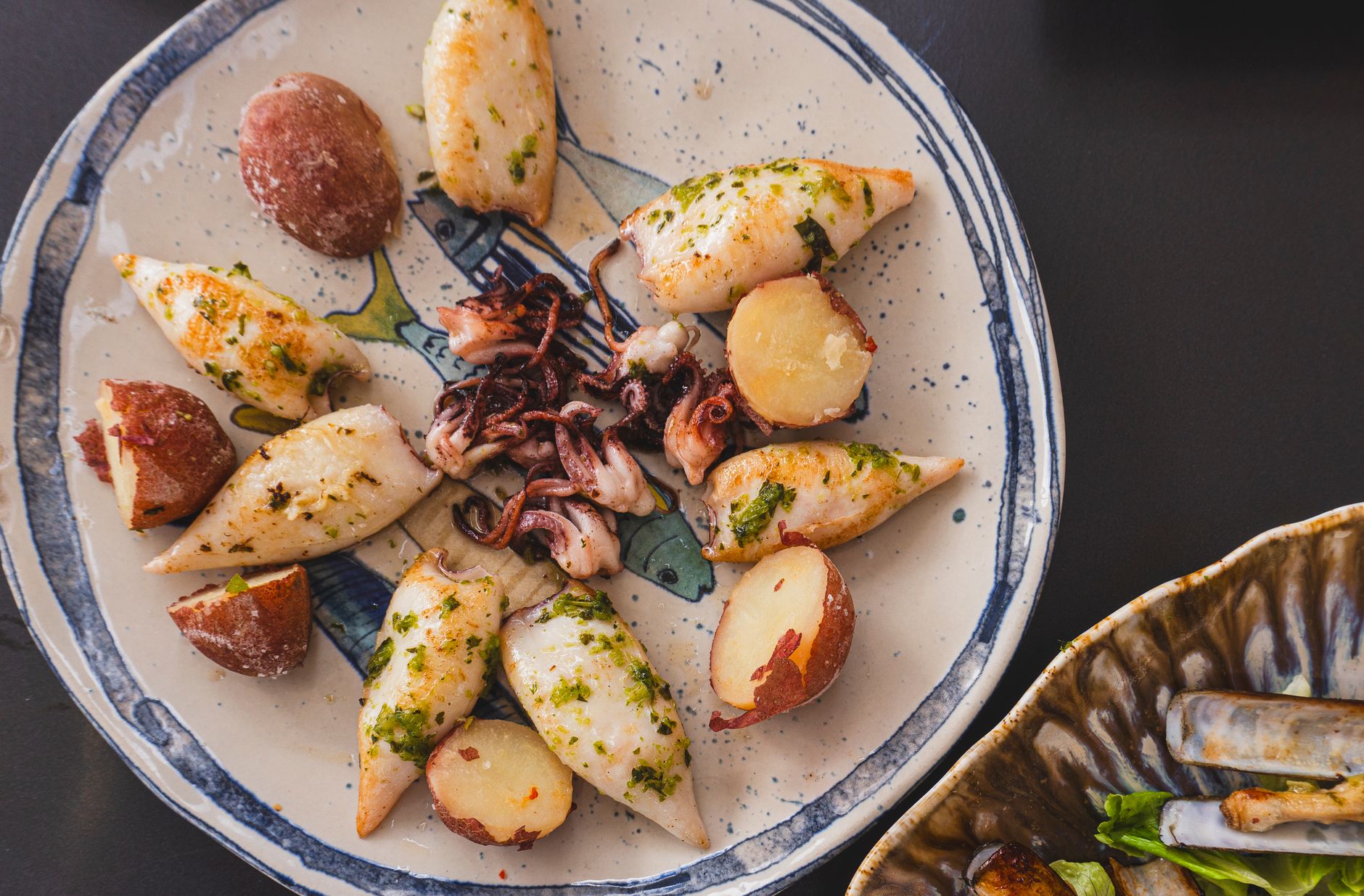 Grilled Squid with Potatoes