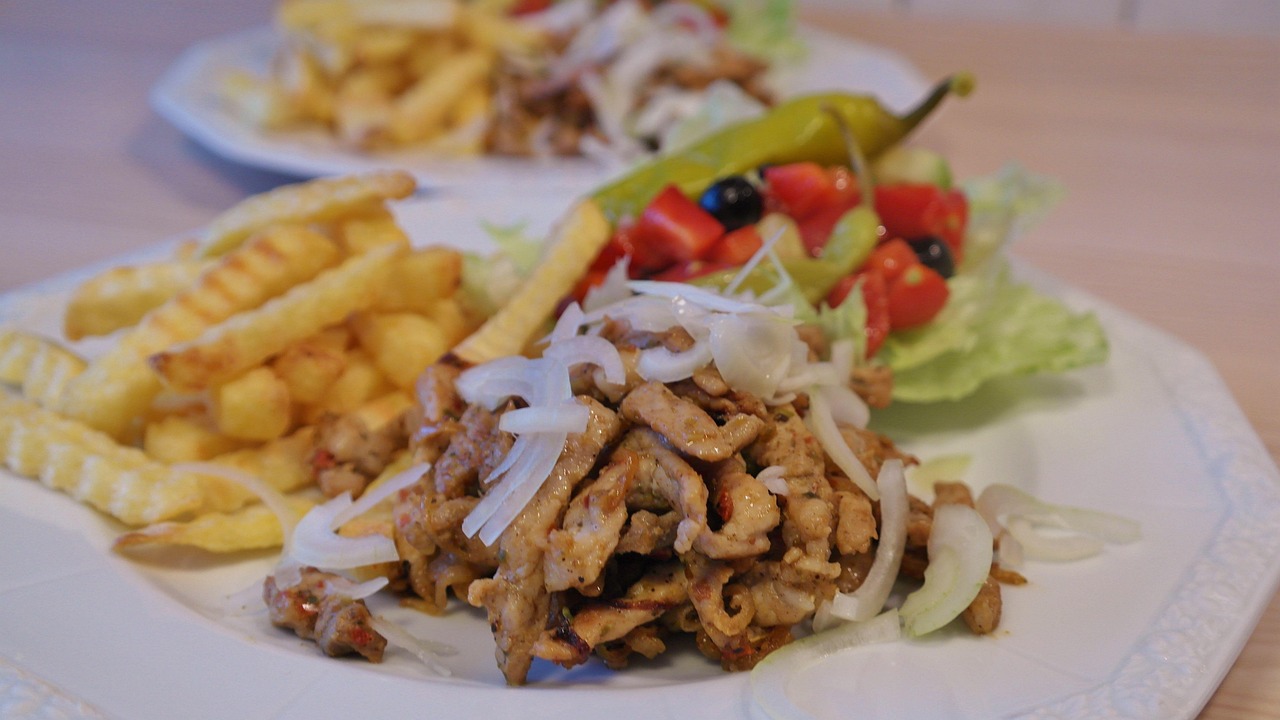 Gyro with Fries and Salad