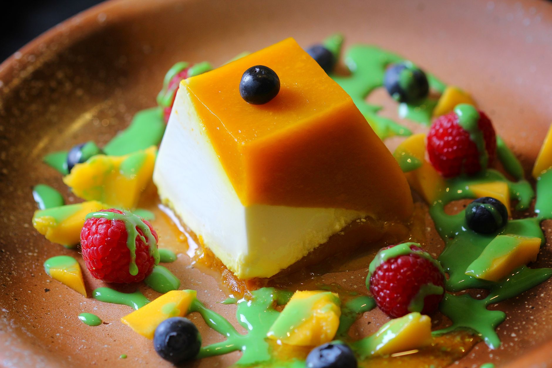 Haupia Pudding with Mango and Berries