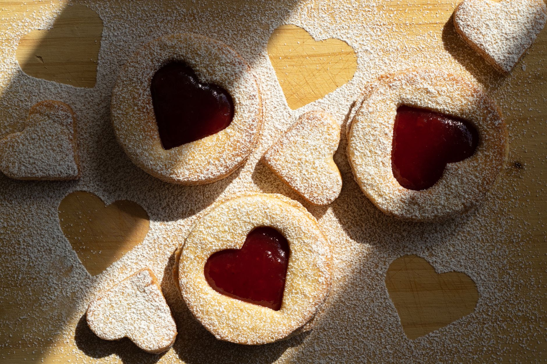 Heart-Shaped Jam-Filled Cookies