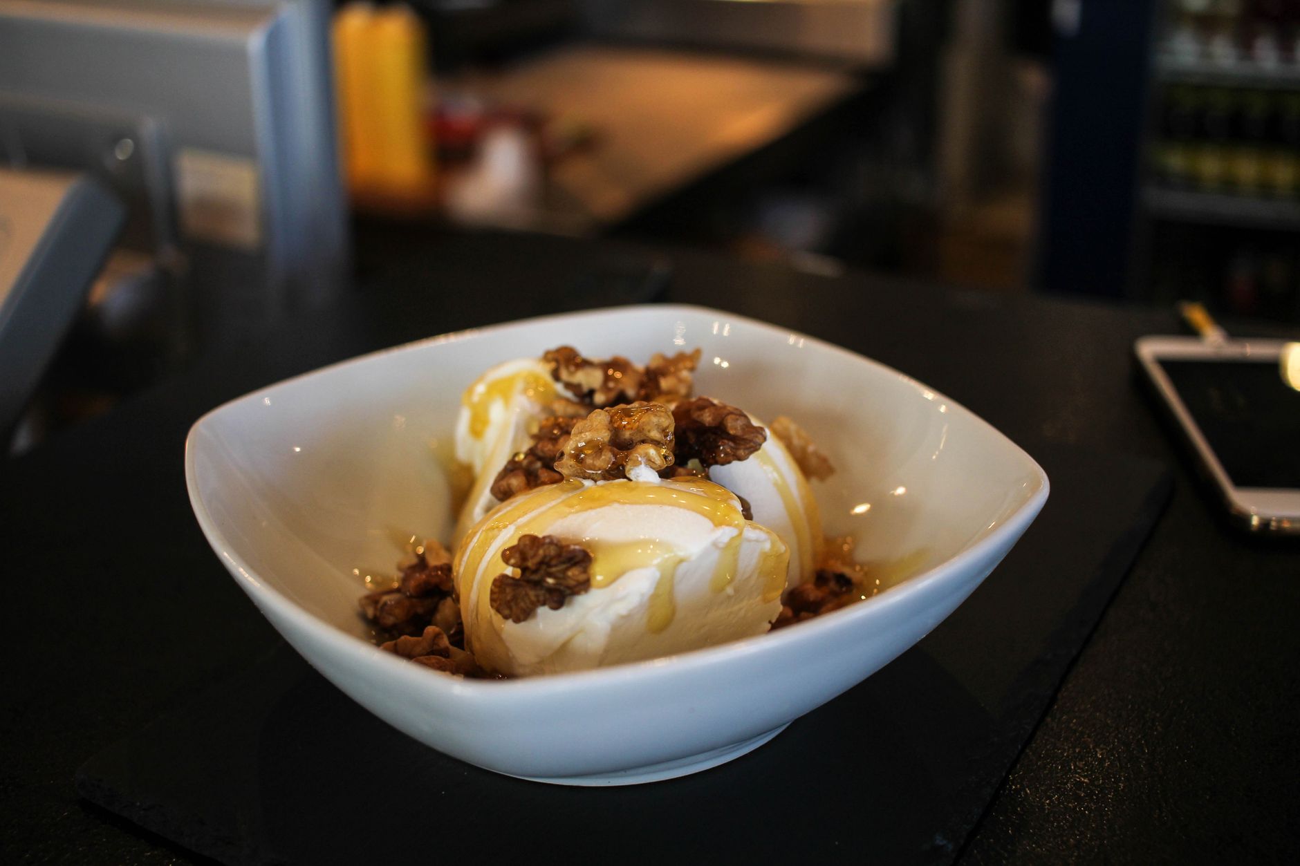 Ice Cream with Walnuts and Honey