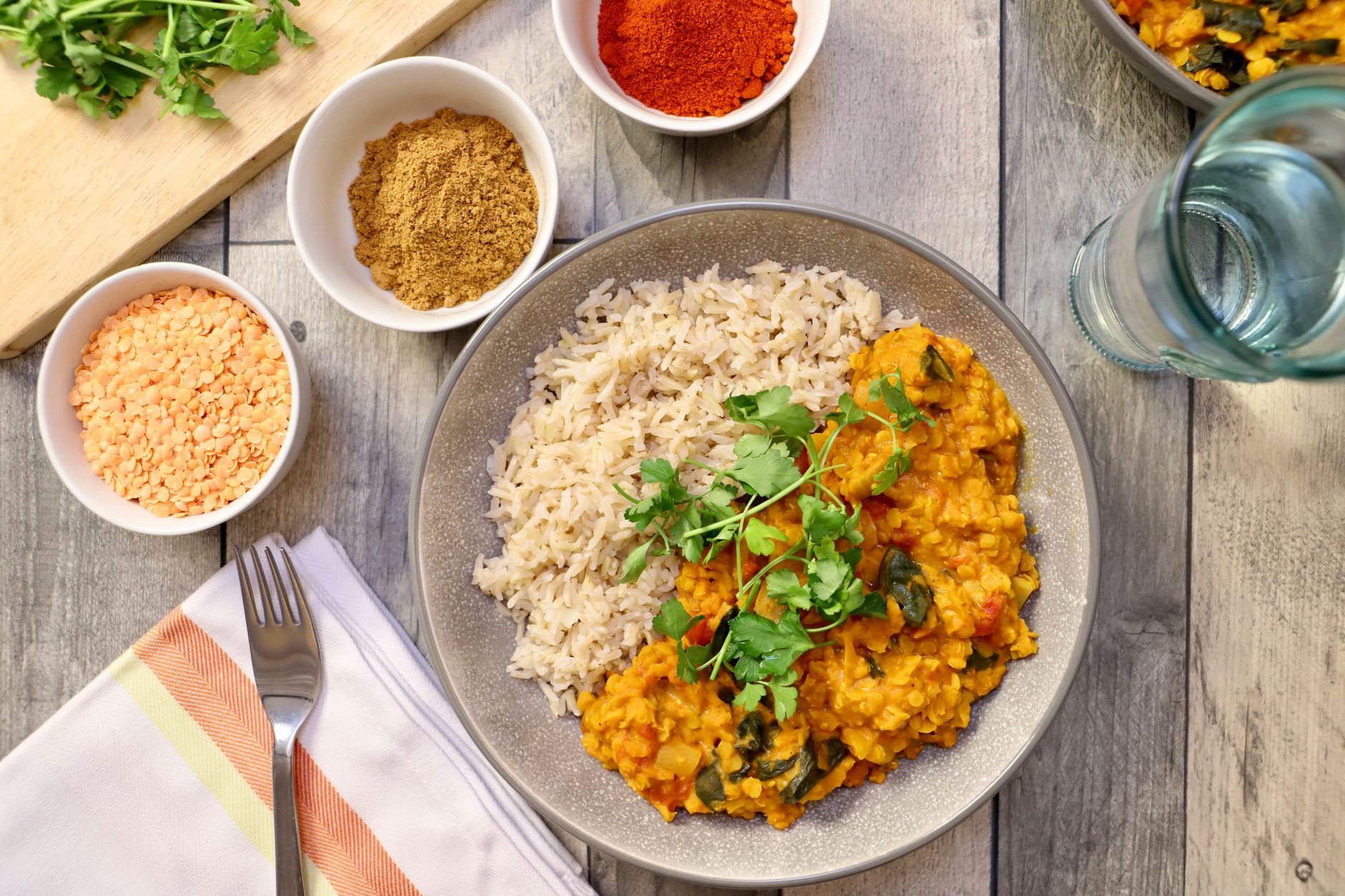 Lentil Curry with Rice