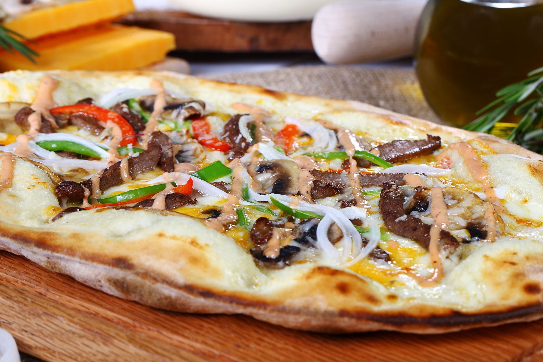 Manoushe with Cheese and Vegetables
