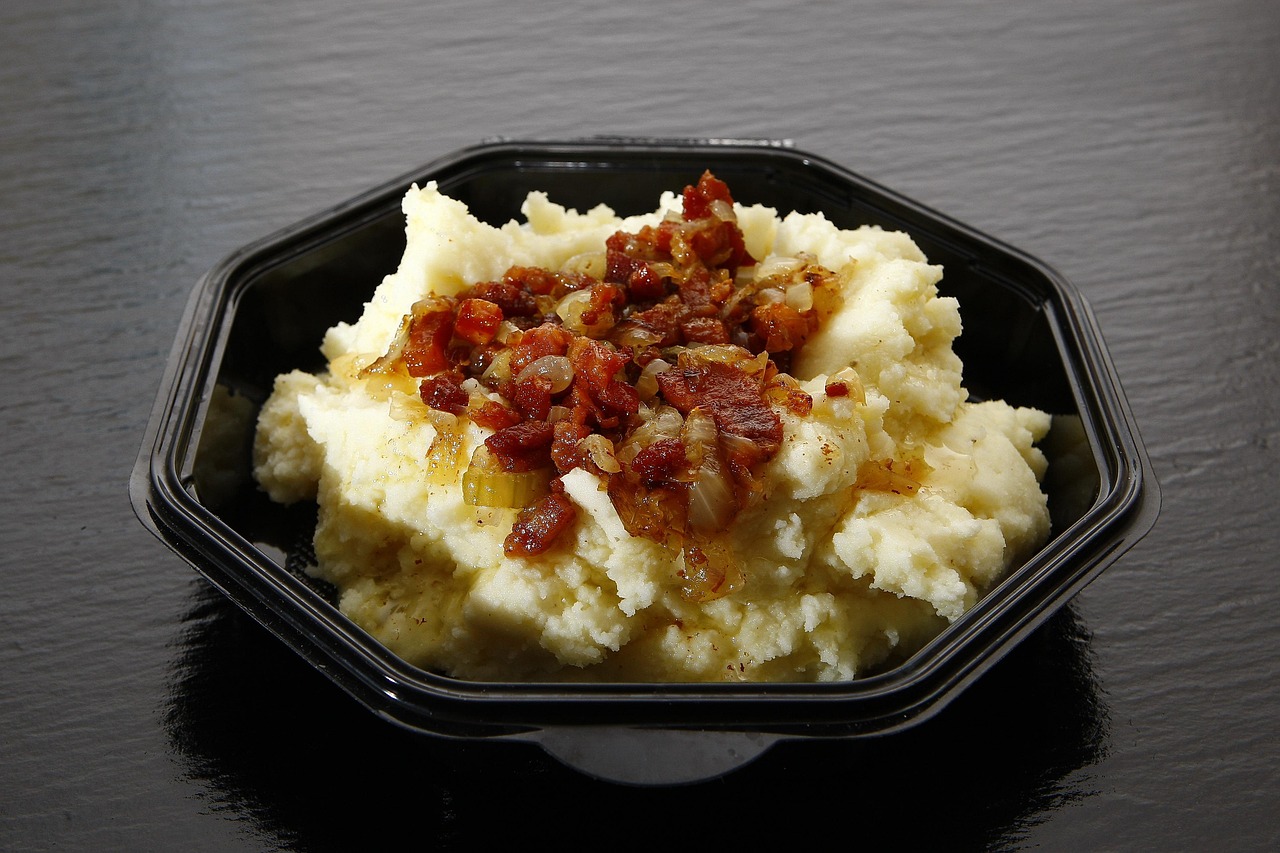 Mashed Potatoes with Bacon and Caramelized Onions