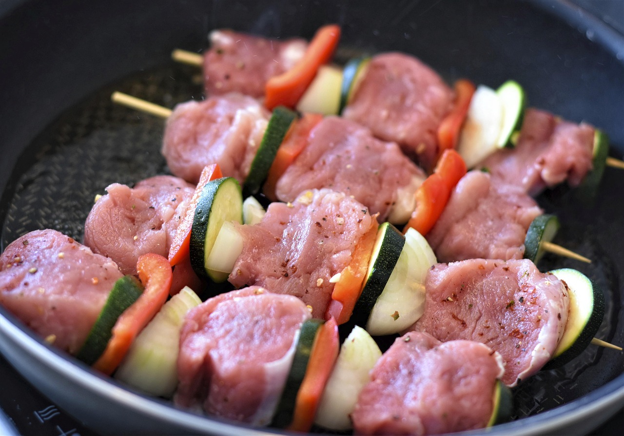Meat and Vegetable Skewers