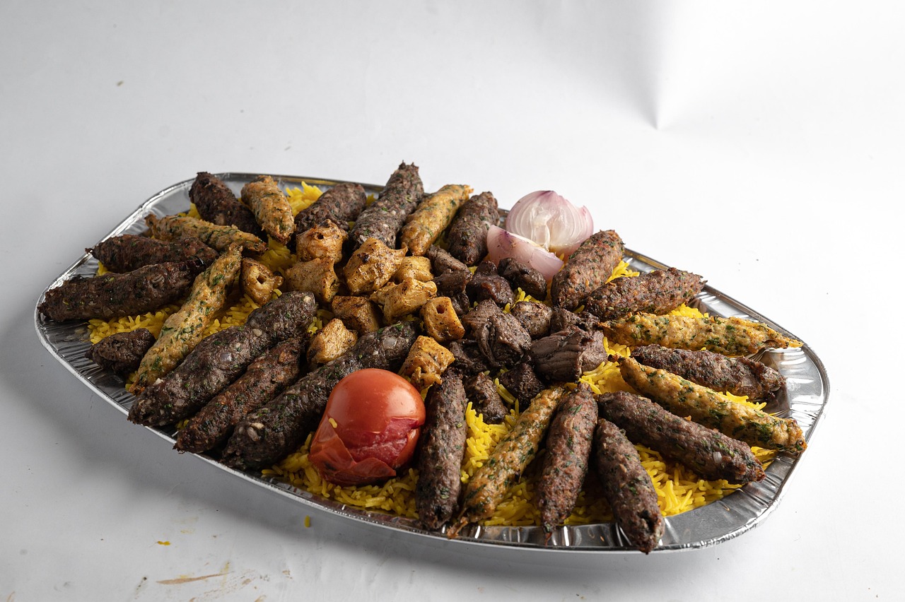 Mixed Grilled Kebabs with Saffron Rice