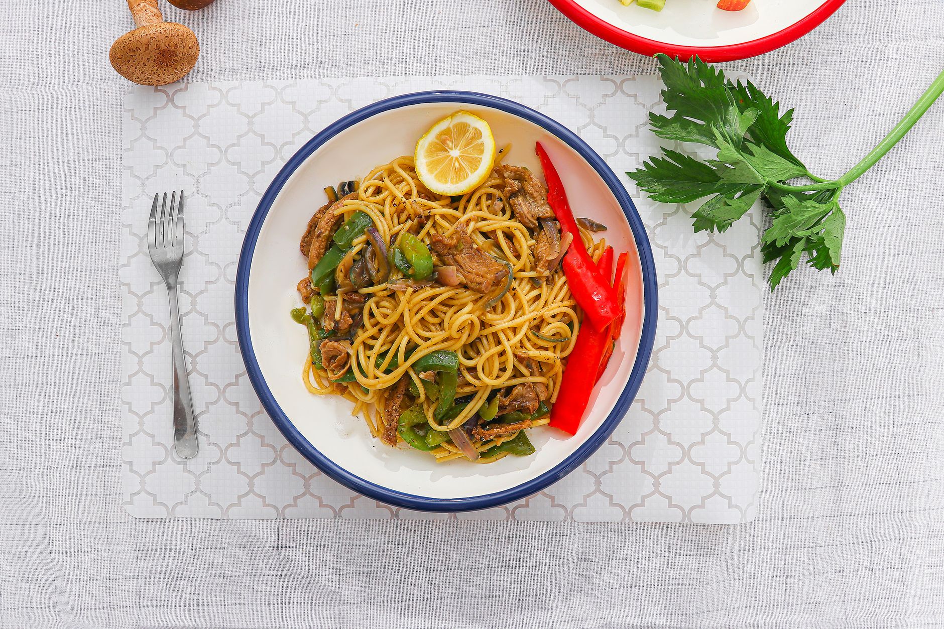 Mushroom and Vegetable Spaghetti