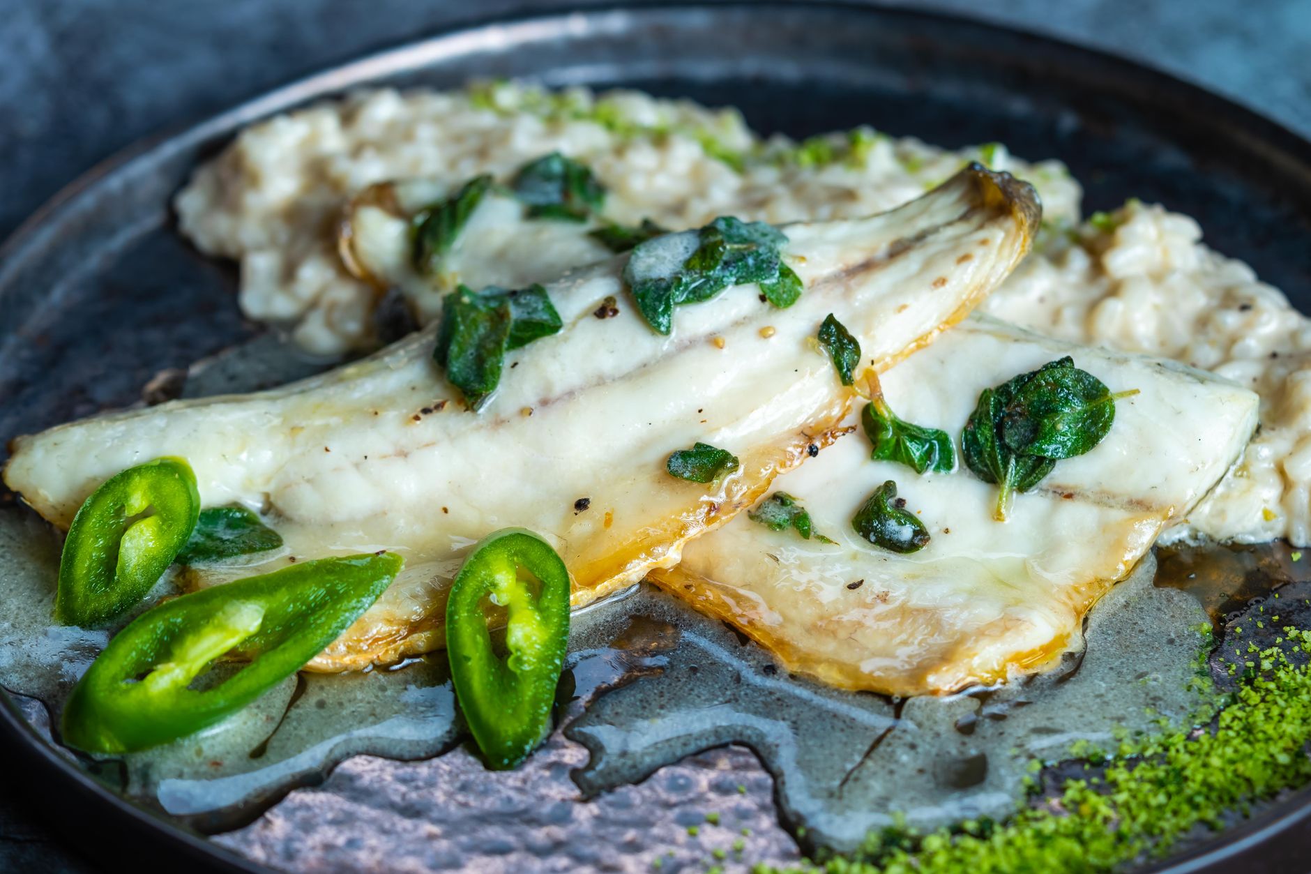 Pan-Seared Fish with Rice and Jalapeño