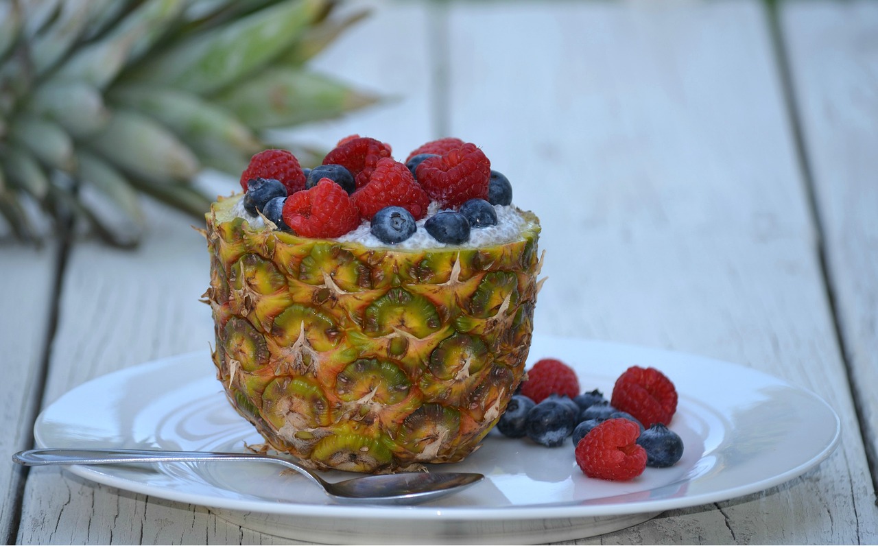Pineapple Bowl with Berries