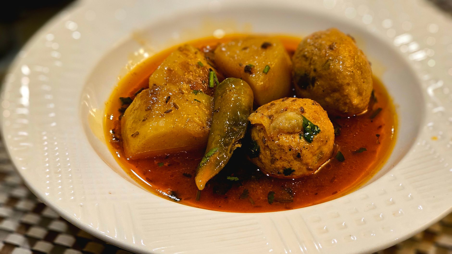 Potato and Meatball Curry