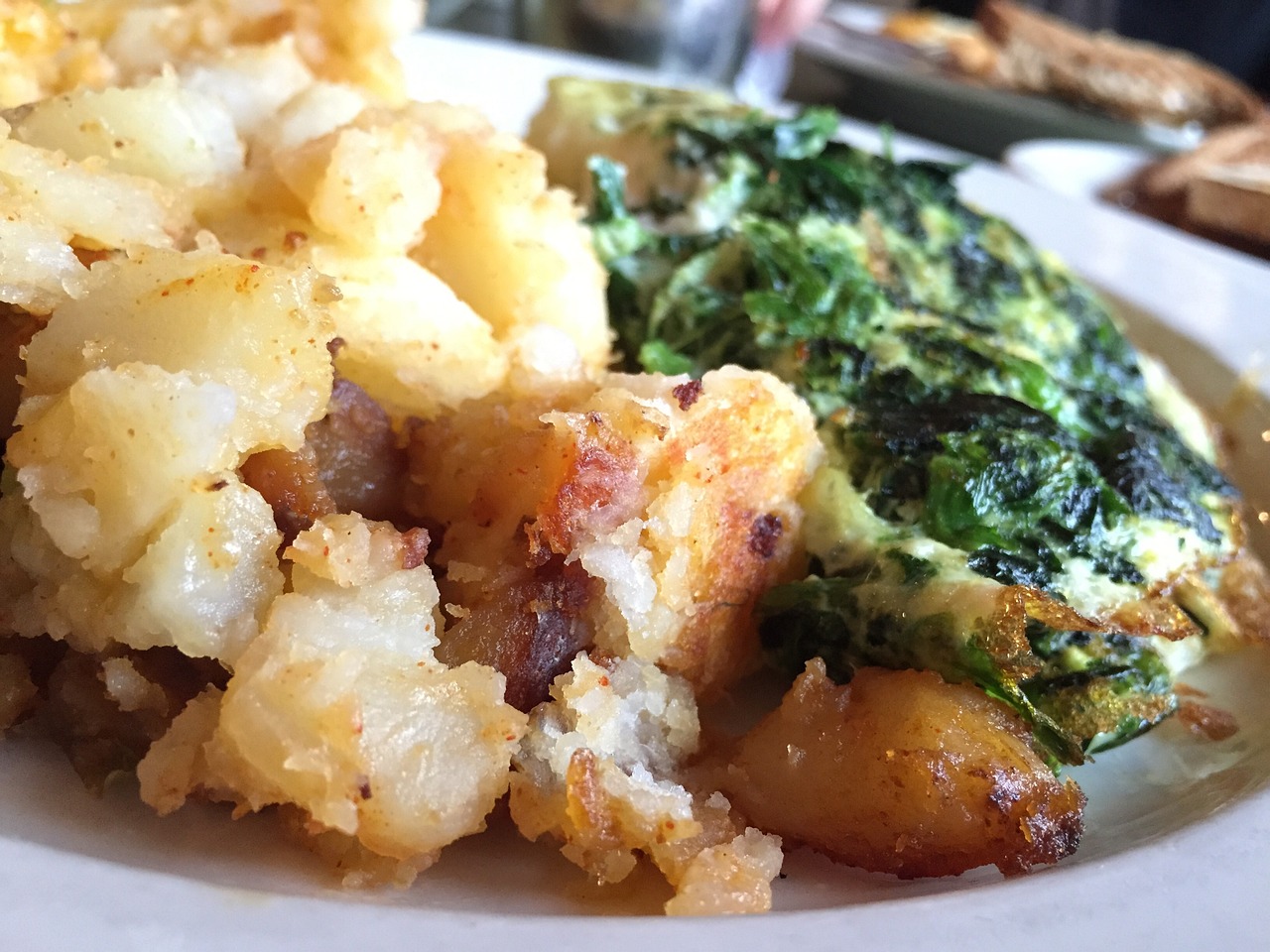 Potato Hash with Spinach and Cheese