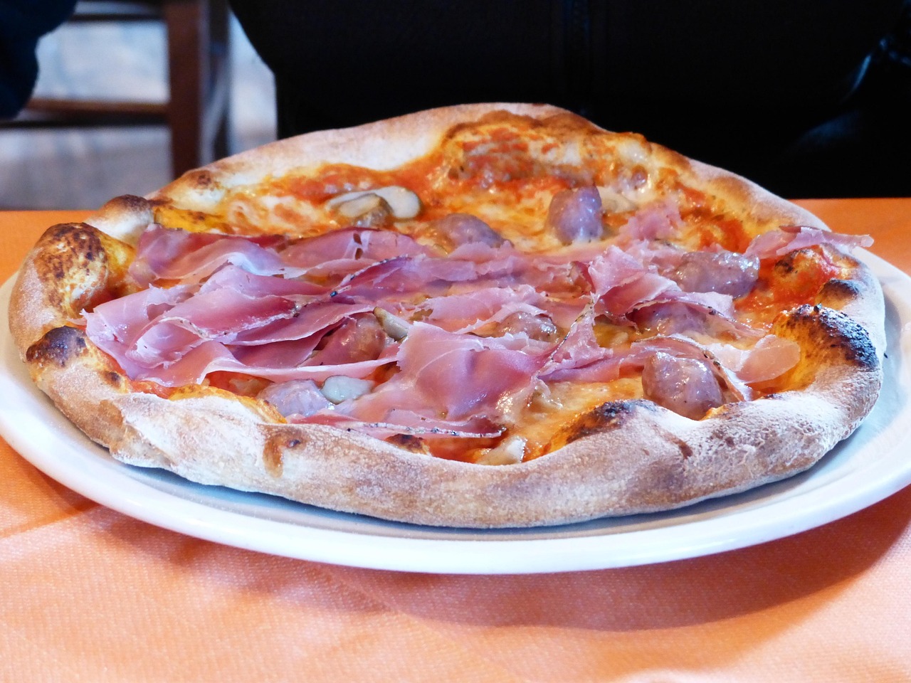 Prosciutto and Mushroom Pizza