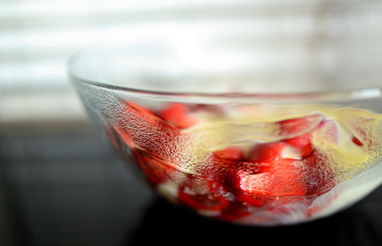 Red Berry Pudding with Cream
