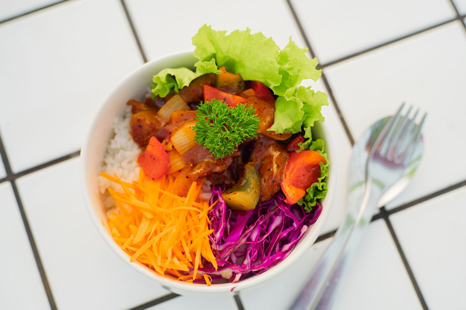 Rice Bowl with Curry and Vegetables