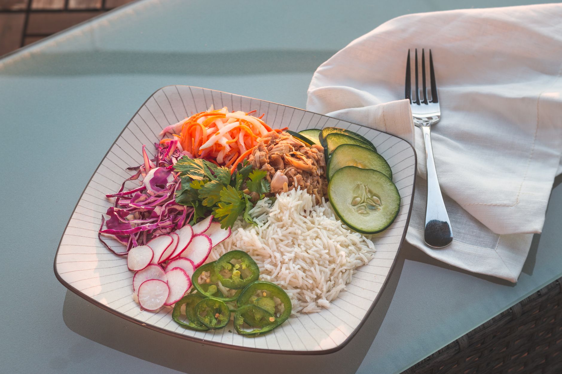 Rice Bowl with Vegetables and Meat