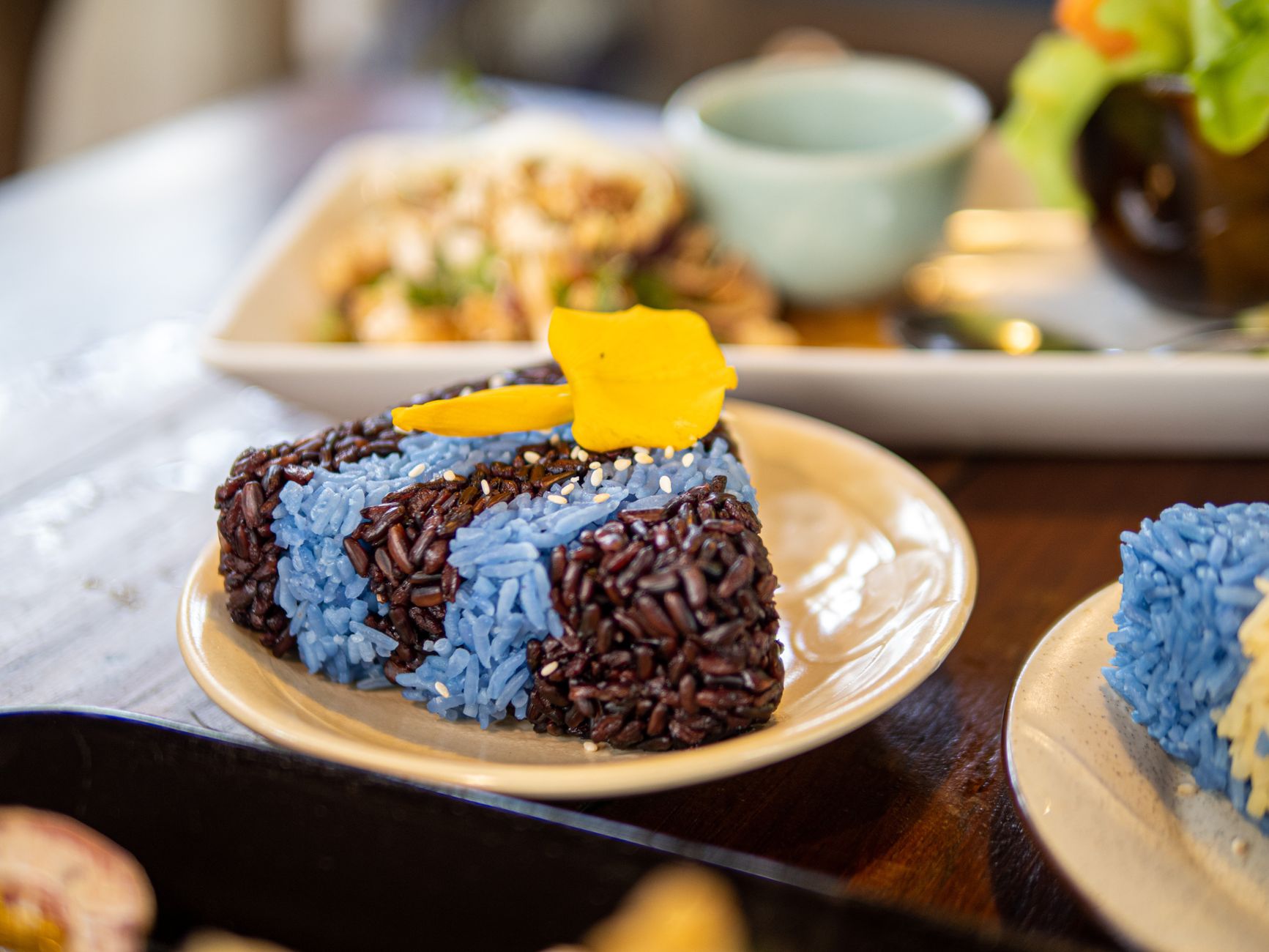 Rice Cake with Blue and Black Rice