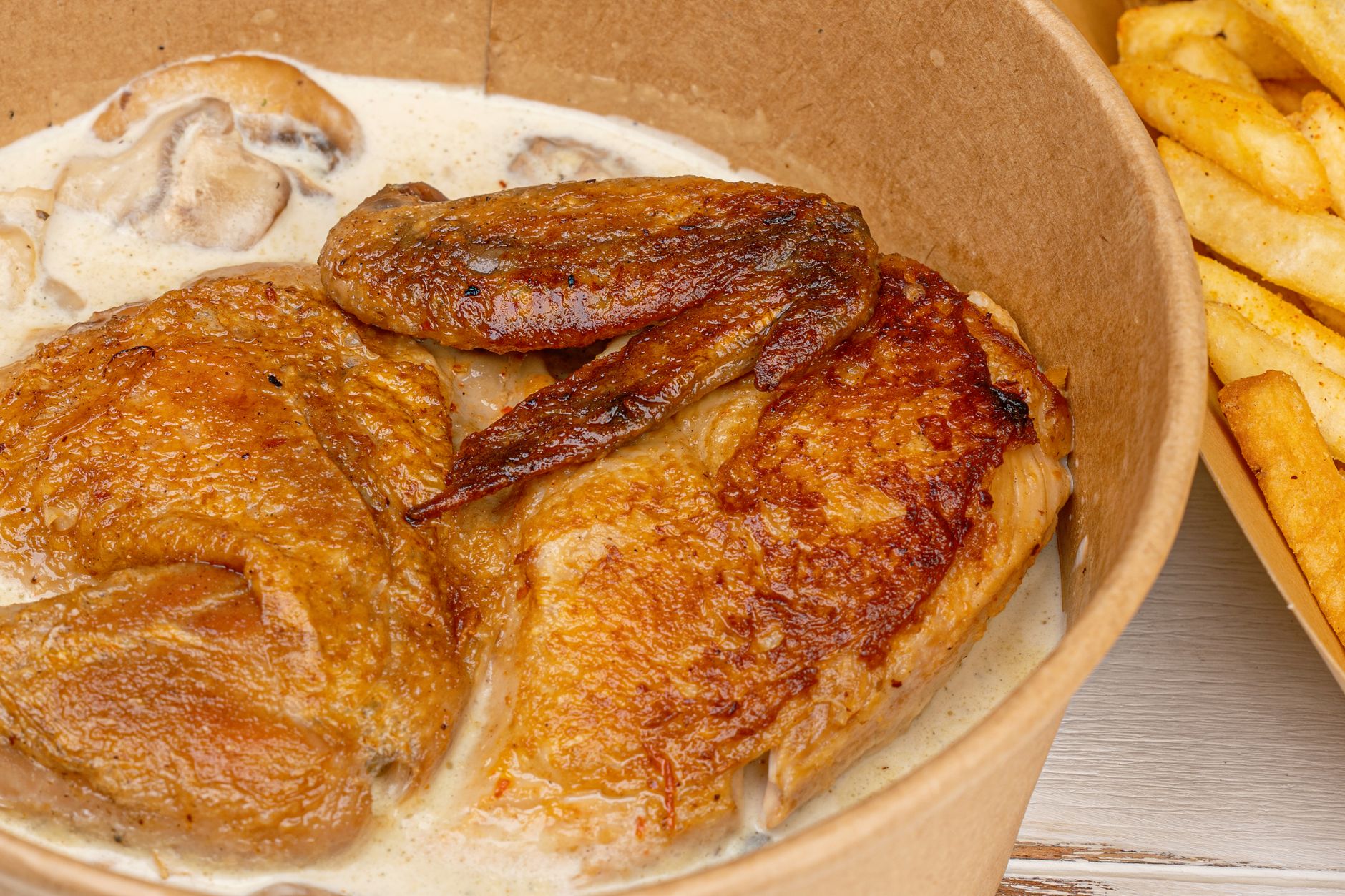 Roast Chicken with Mushrooms