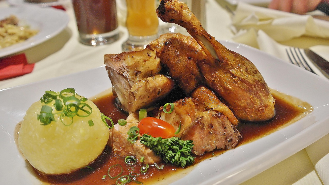 Roast Chicken with Potato Dumpling and Gravy
