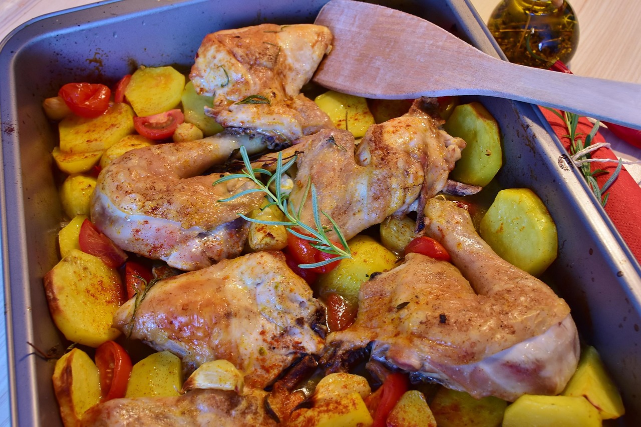 Roast Chicken with Potatoes and Herbs