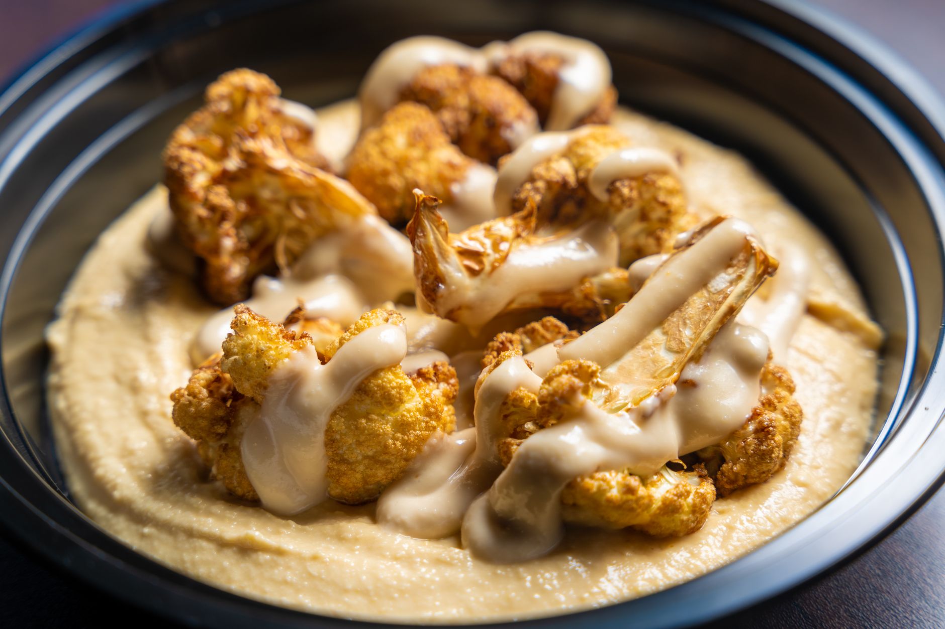 Roasted Cauliflower Bowl with Hummus and Tahini