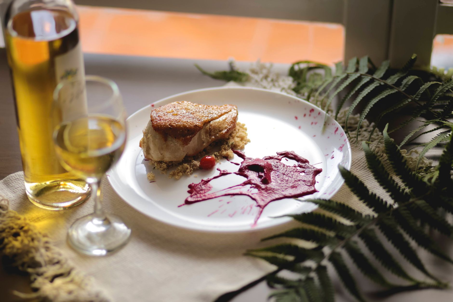 Roasted Chicken Breast with Raspberry Sauce