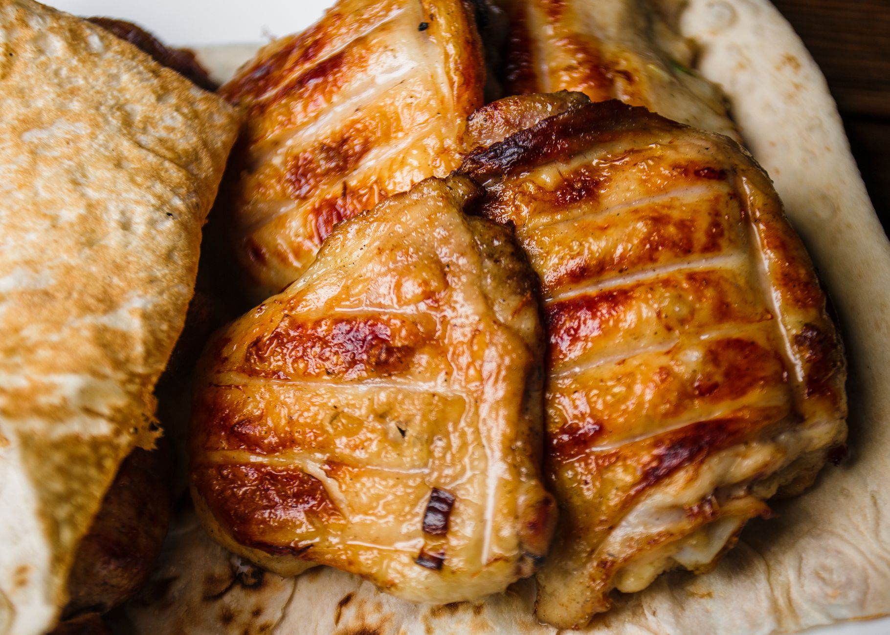 Roasted Chicken Thighs with Pita Bread