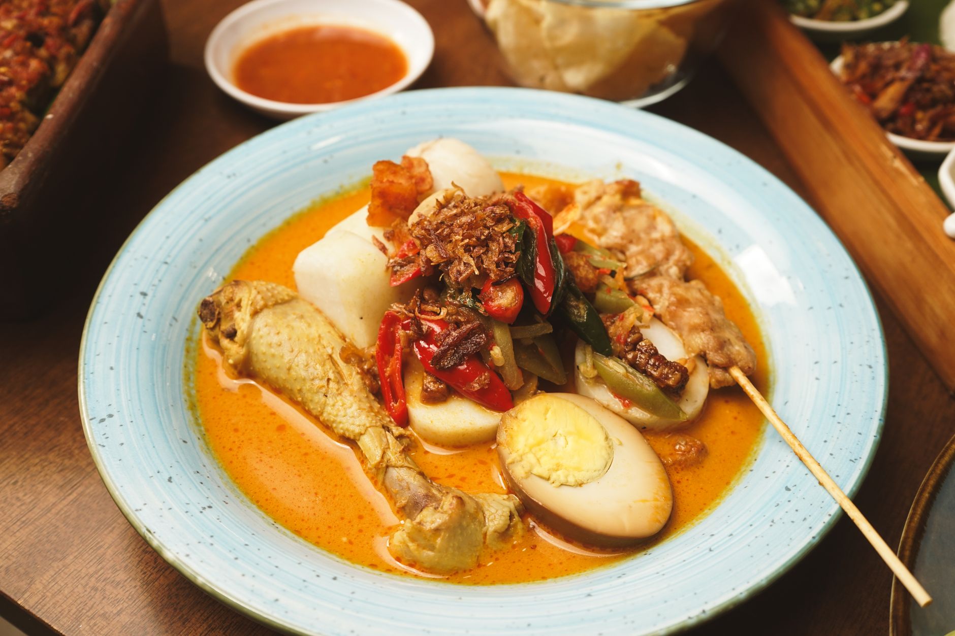 Satay with Peanut Sauce and Vegetables