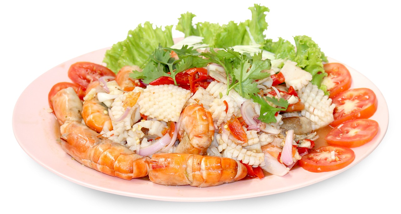 Seafood Salad with Shrimp and Squid