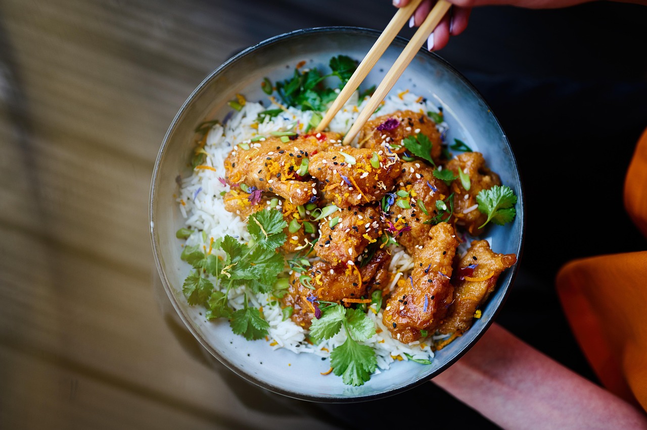 Sesame Chicken with Rice