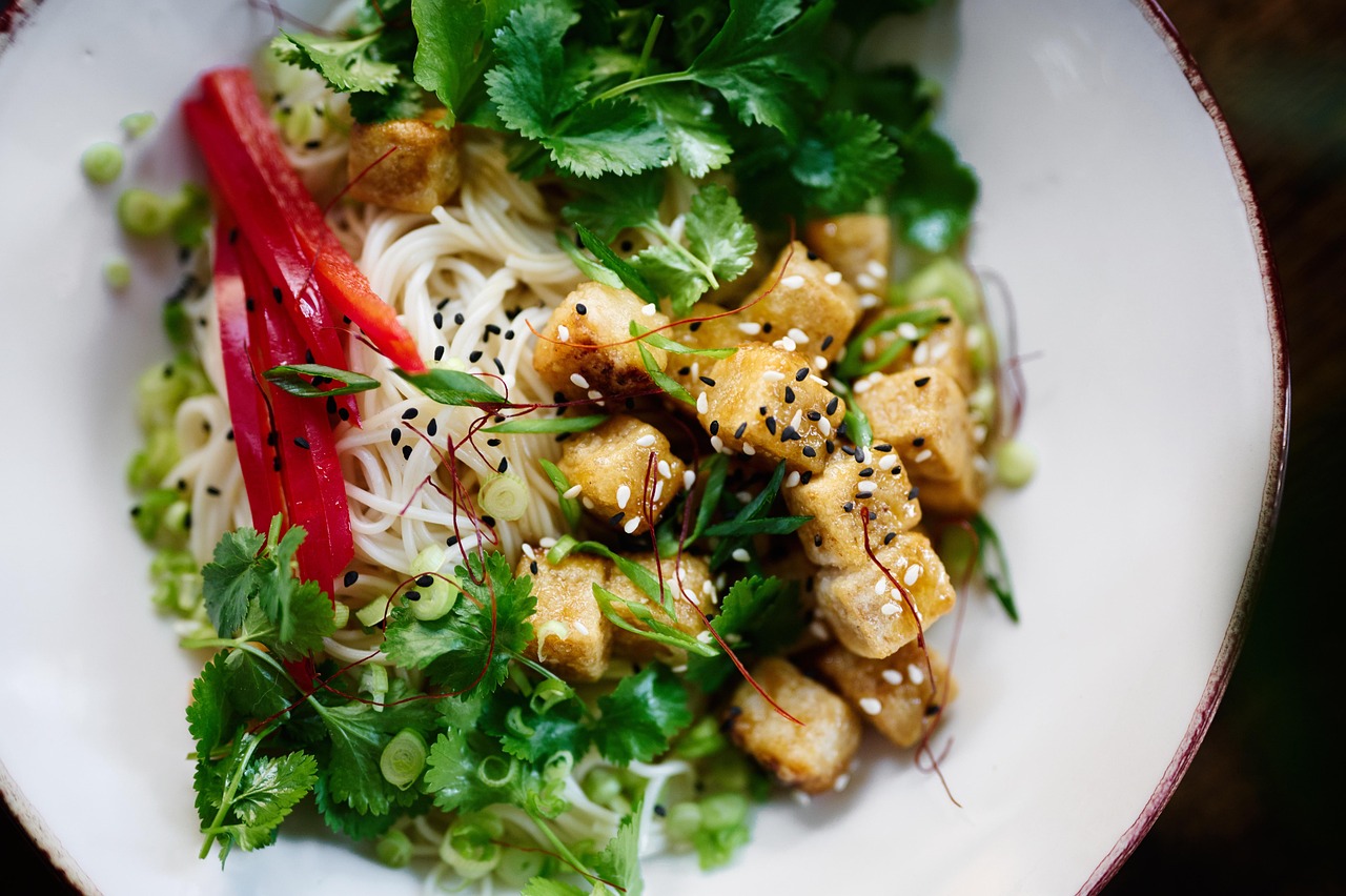 Sesame Tofu Noodle Bowl