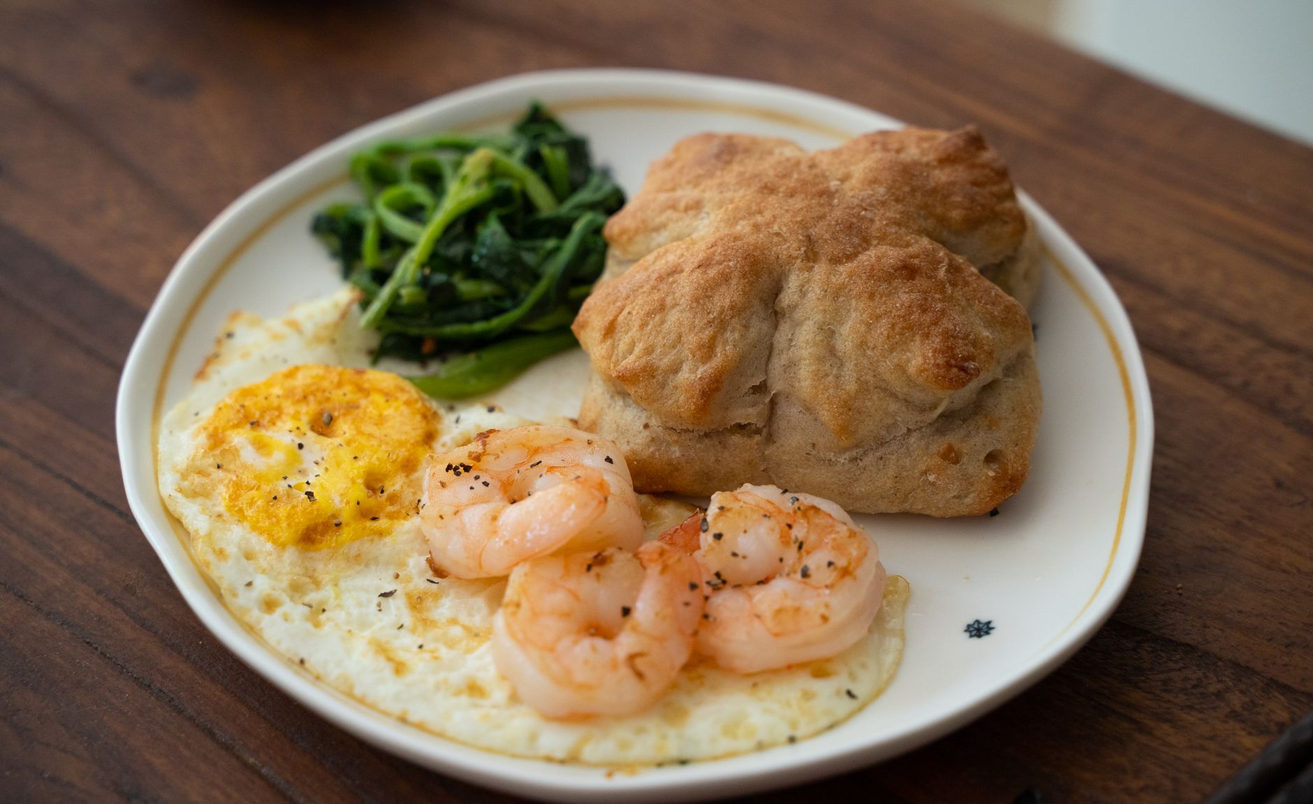 Shrimp and Eggs Breakfast Plate