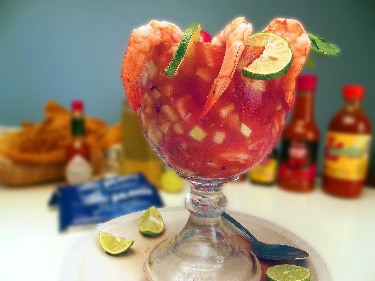 Shrimp Cocktail with Lime and Hot Sauce
