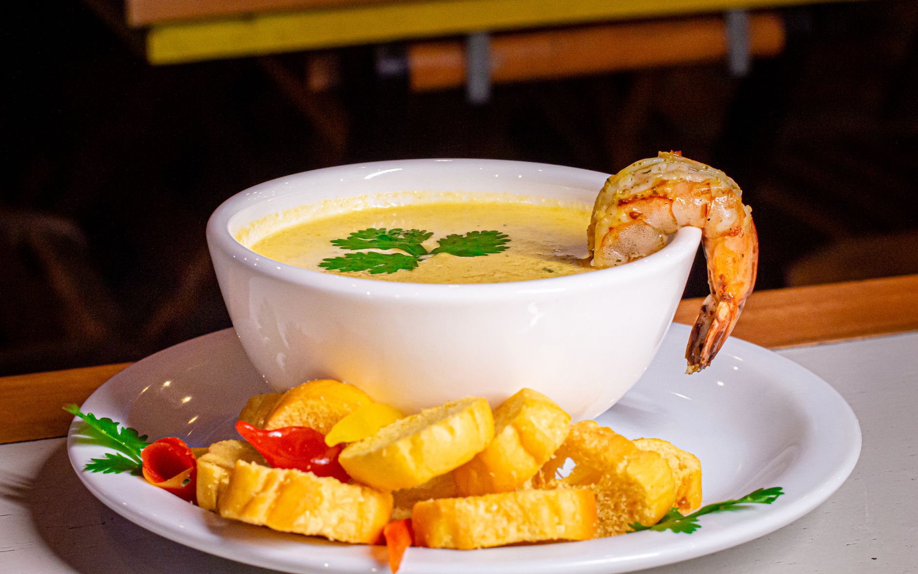 Shrimp Soup with Bread