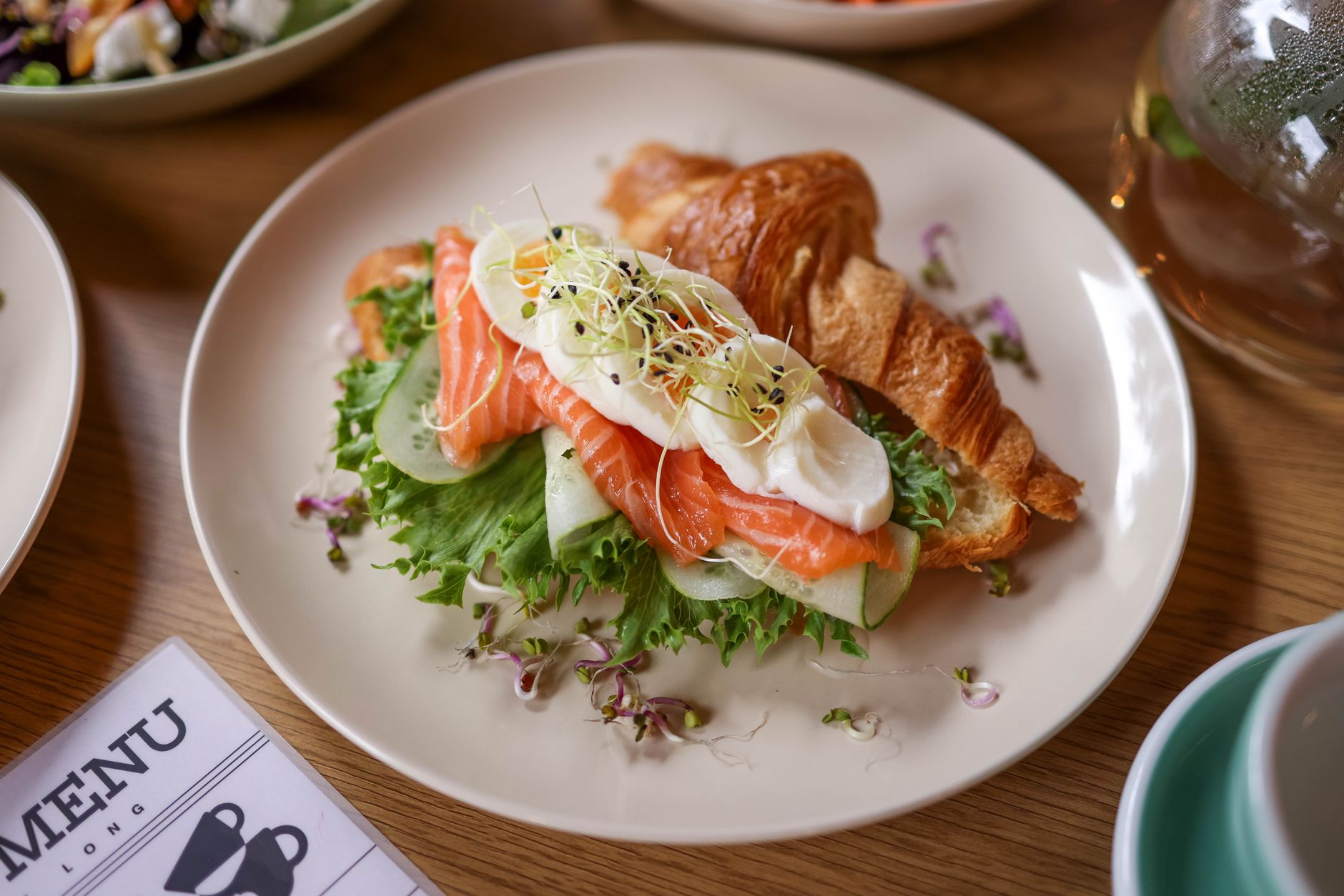 Smoked Salmon Croissant with Poached Egg