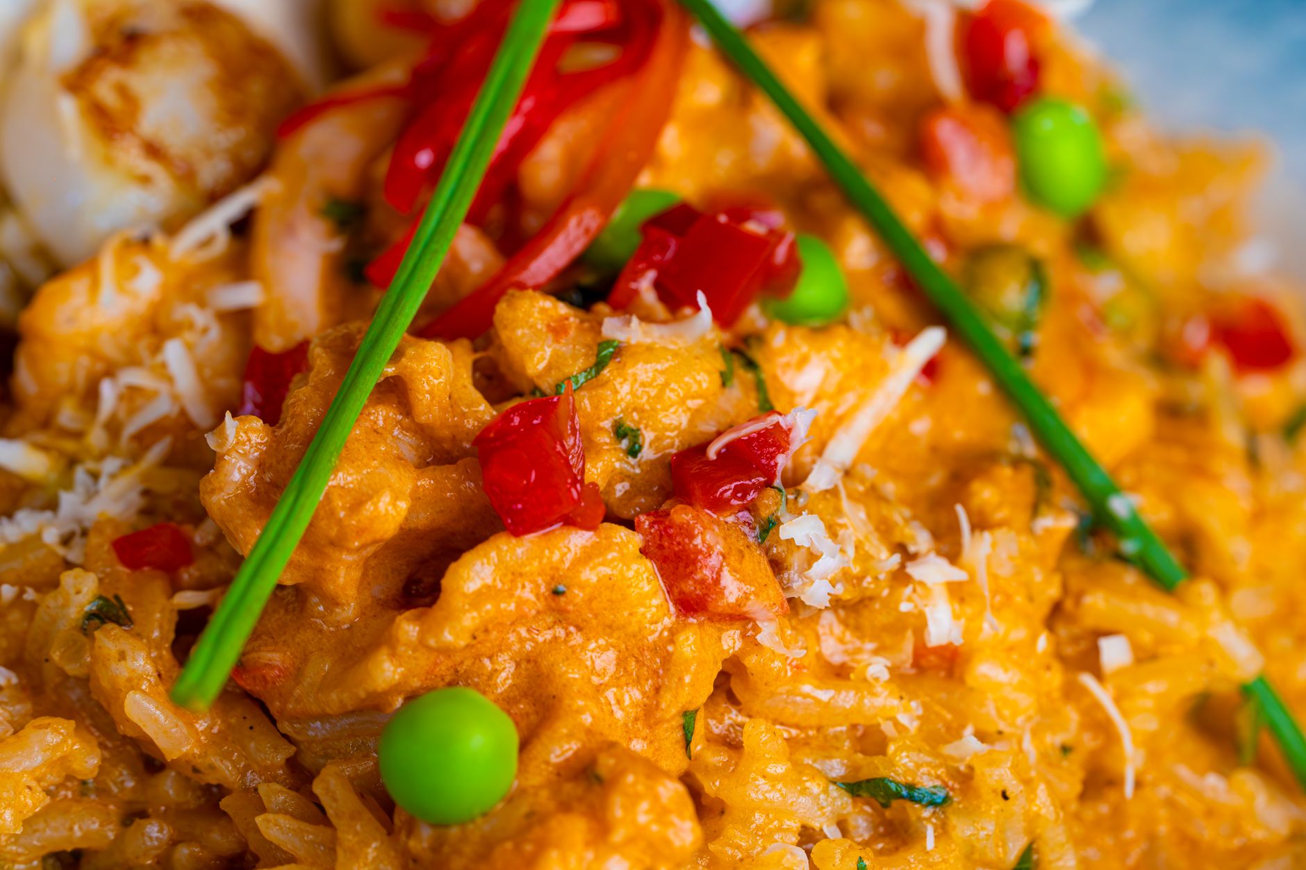Spiced Rice with Shrimp and Peas