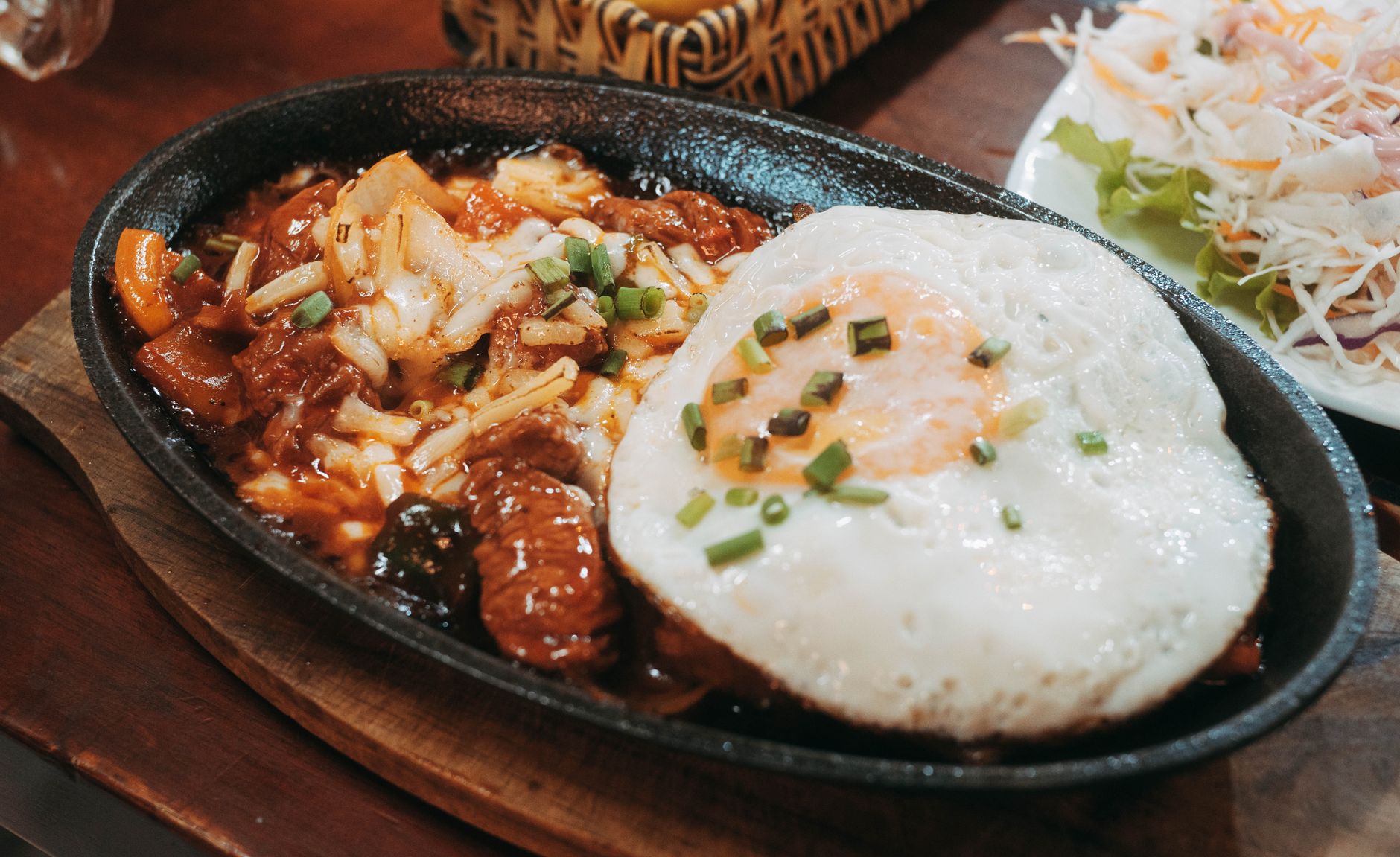 Spicy Squid Rice with Fried Egg
