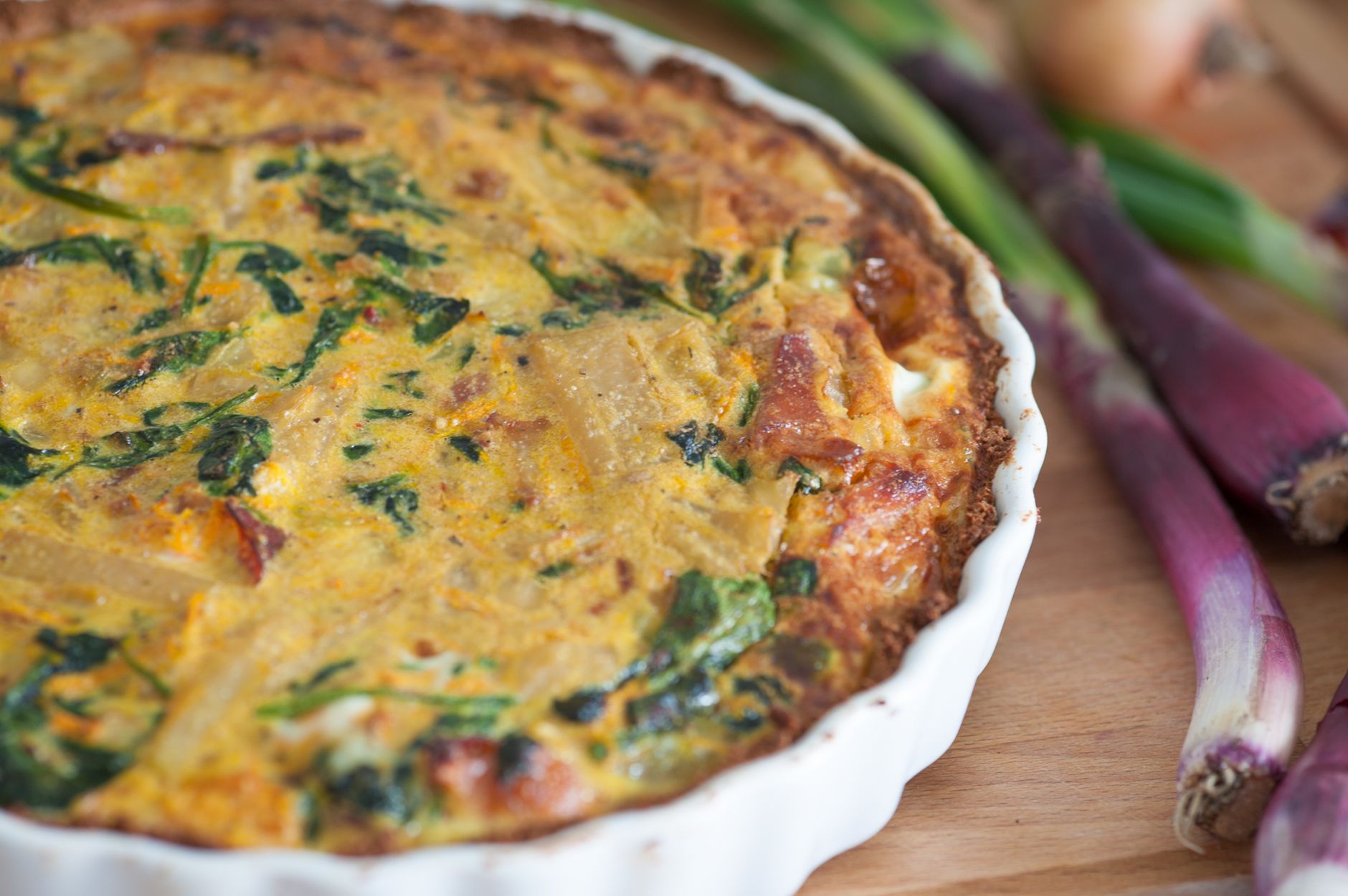 Spinach and Bacon Quiche