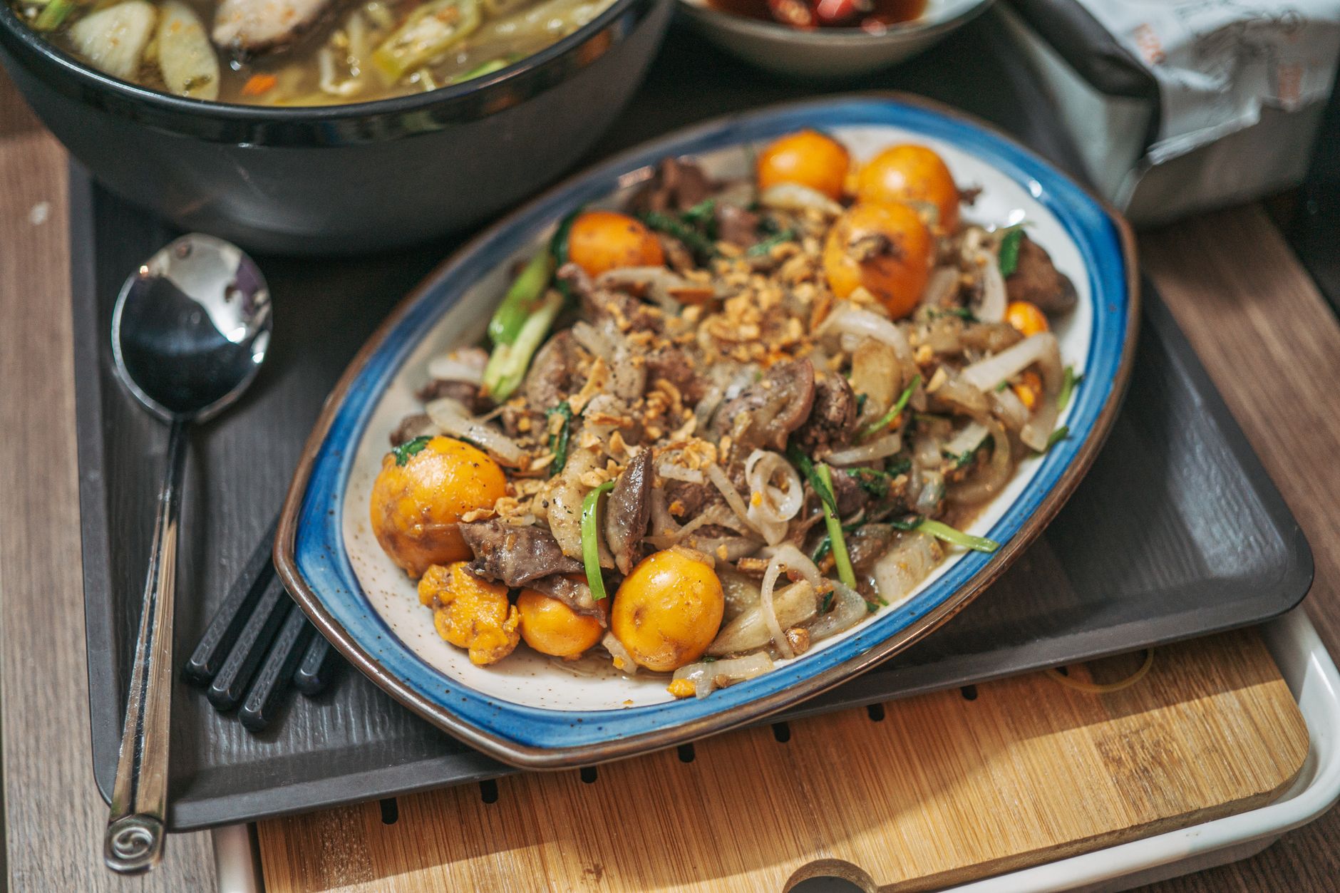 Stir-Fried Pork Noodles with Quail Eggs
