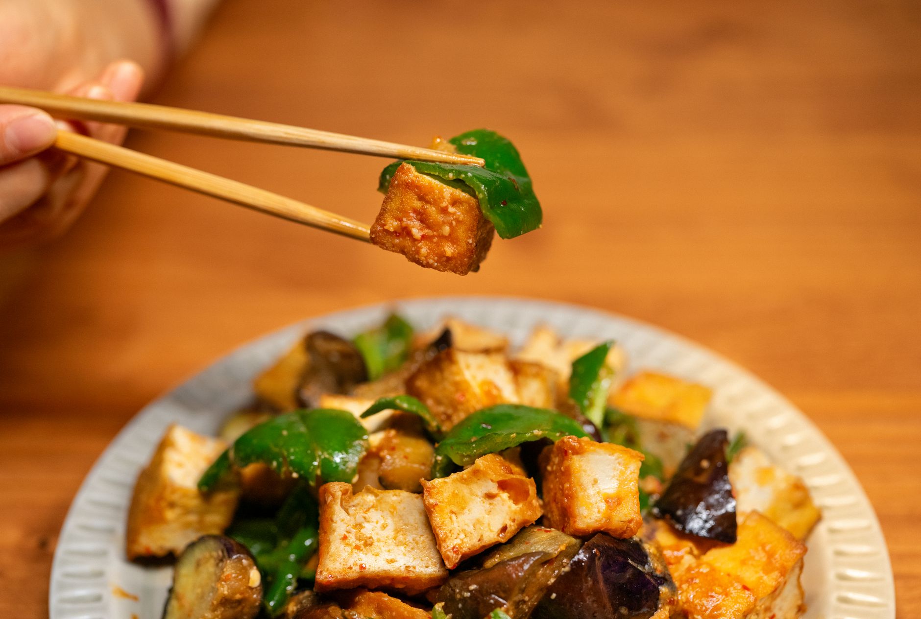 Tofu Stir-Fry with Green Peppers
