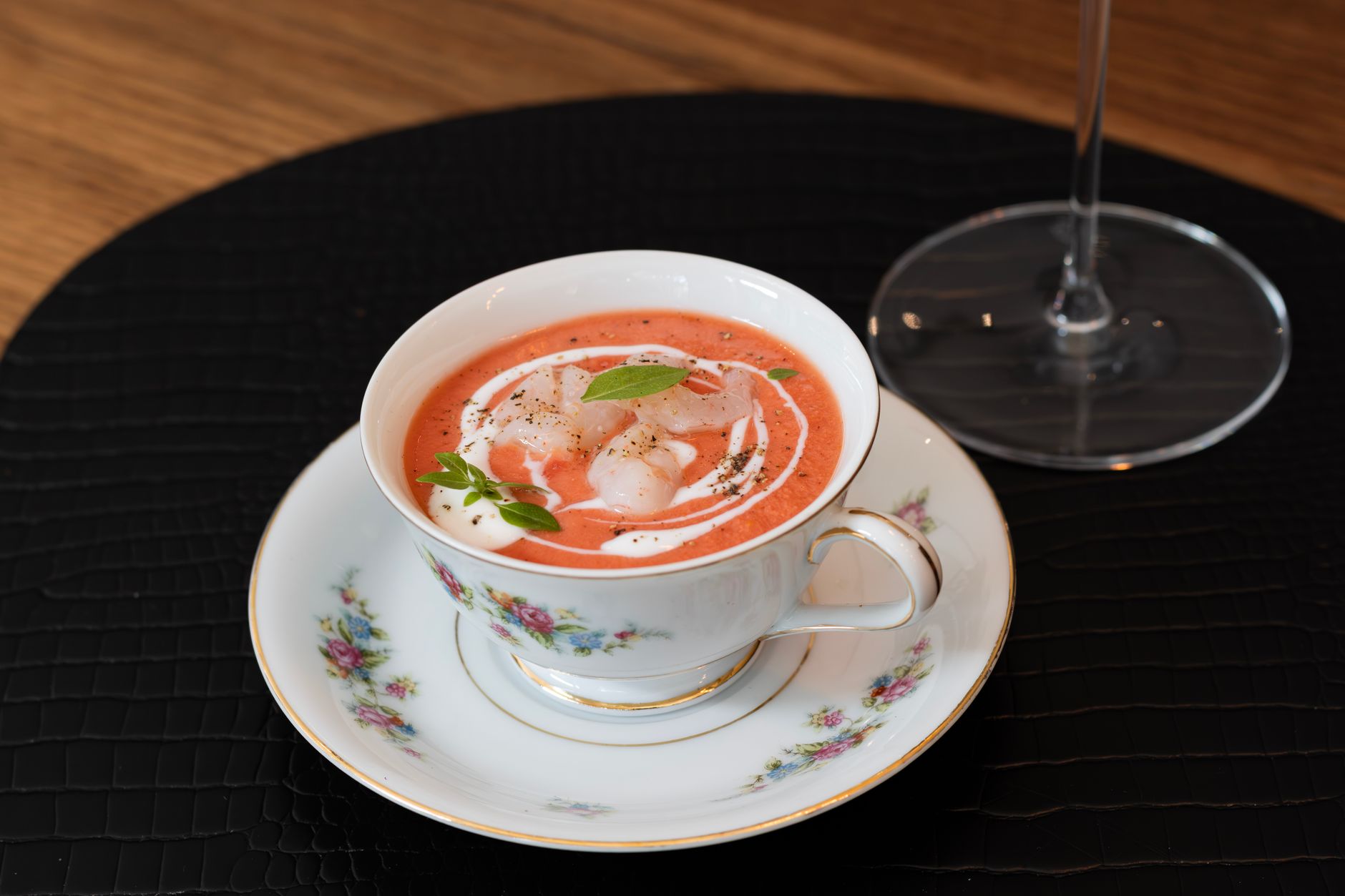 Tomato Soup with Shrimp