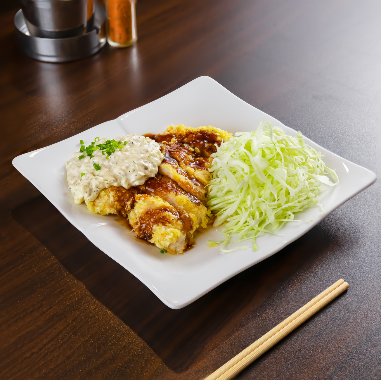 Tonkatsu with Cabbage and Rice