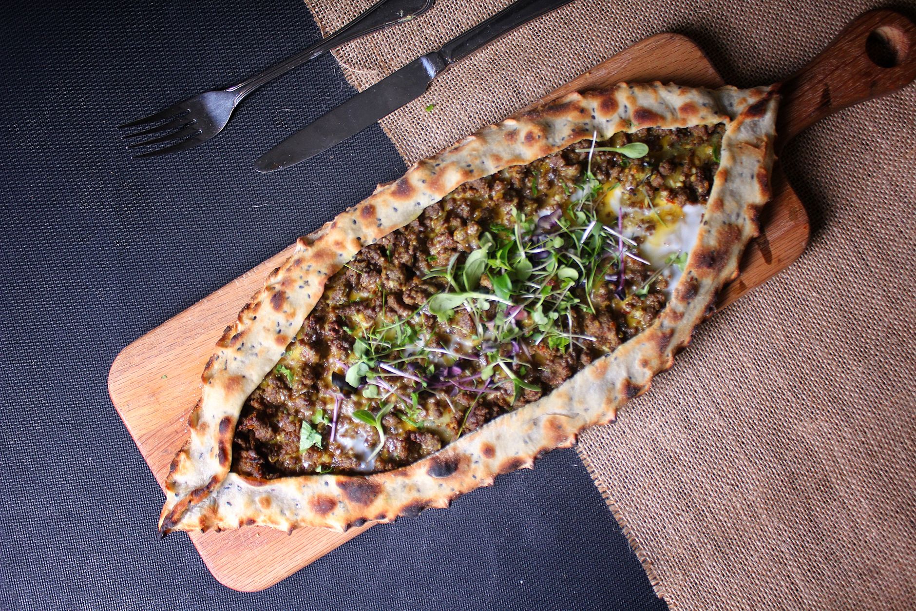 Turkish Mixed Meat Pide