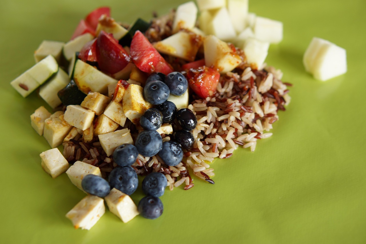 Vegetable and Blueberry Rice Bowl